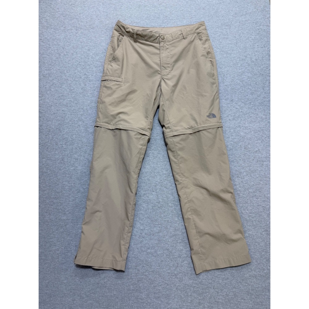 The North Face Mens 34 Regular Convertible Hiking Cargo Pants Khaki Tan Ripstop